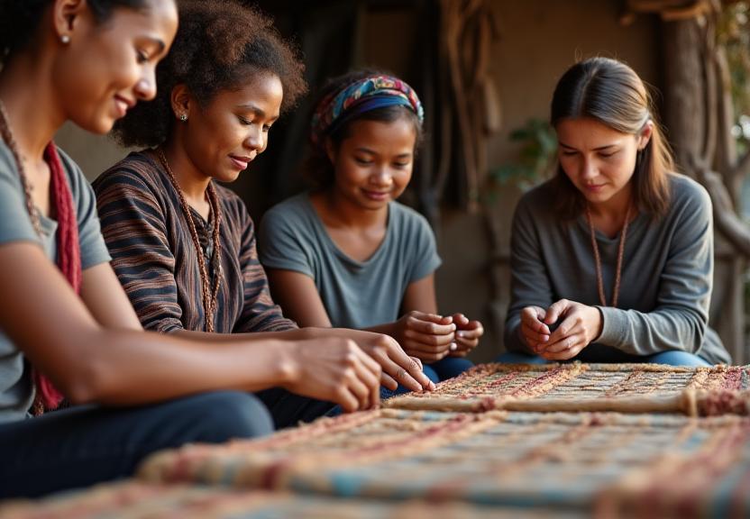 Local artisan teaching traditional craft to travelers
